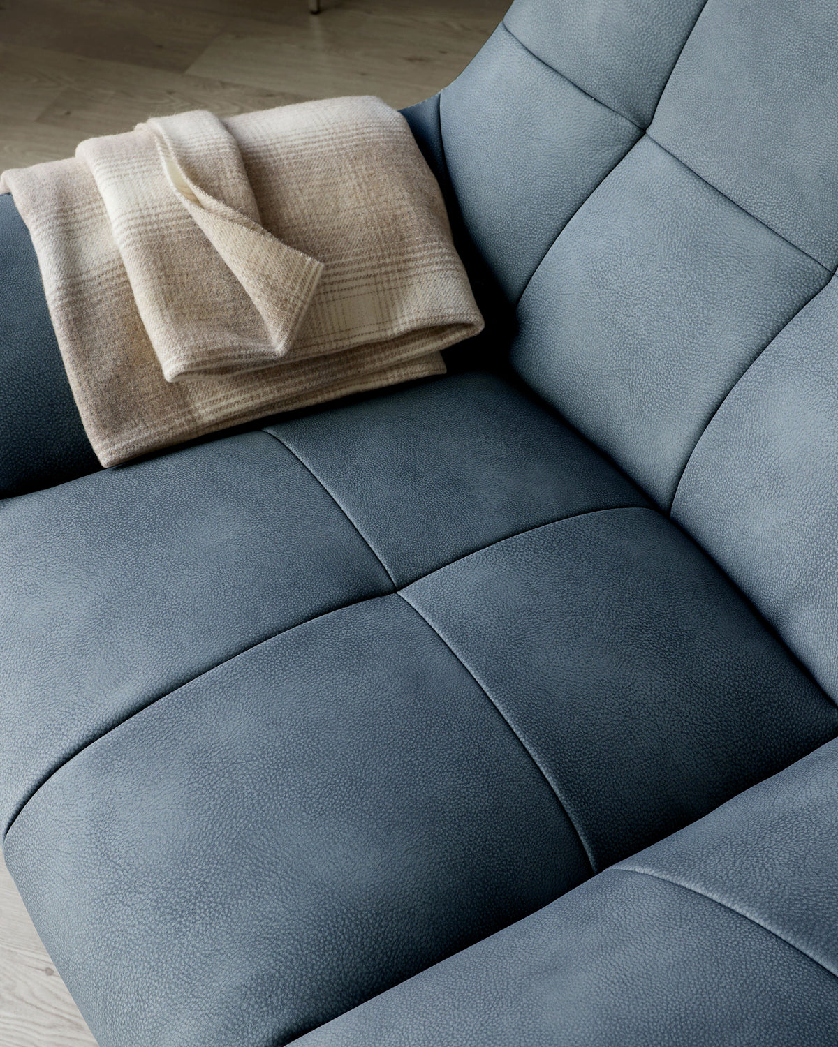 Canio Navy Faux Leather Accent Chair