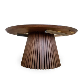 Vivien Round Extendable Dining Table in Chocolate Walnut