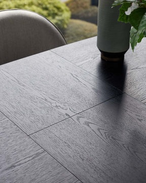 Clover Black Ash Extending 6 to 8 Seater Dining Table