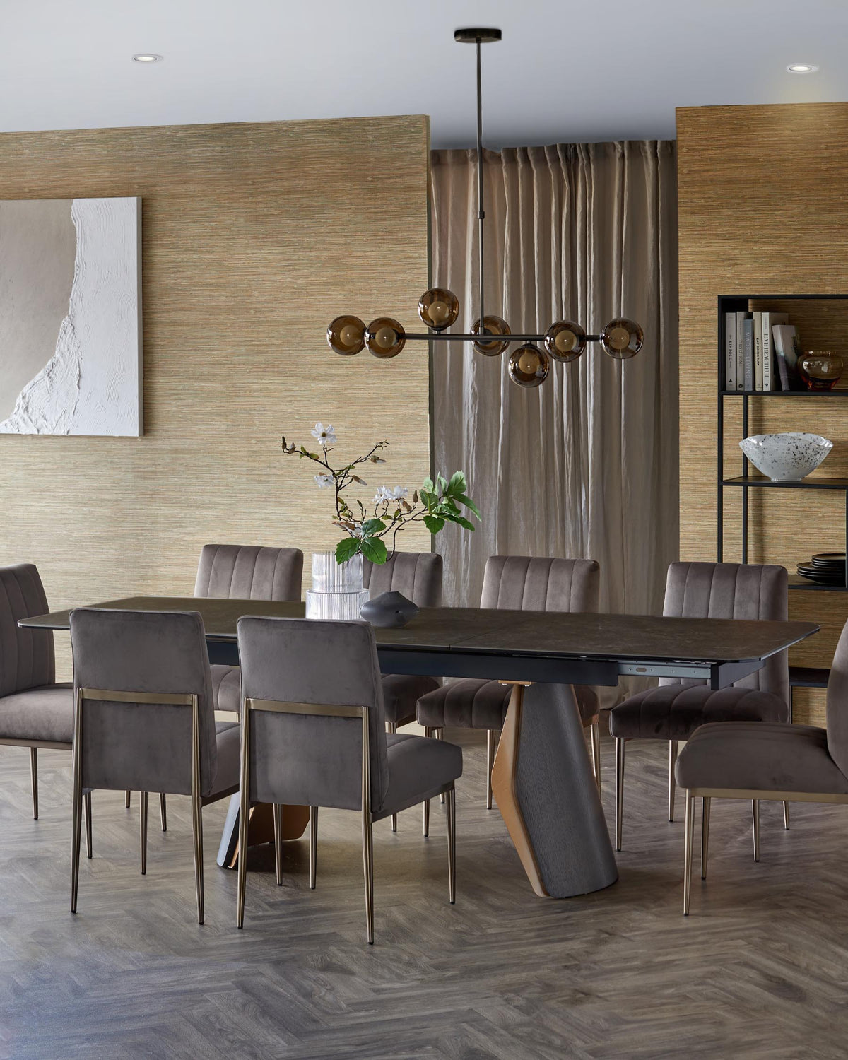 Collodi Dark Grey Ceramic Extending 8 to 10 Seater Dining Table