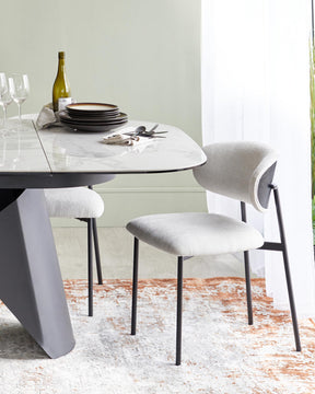 Corso 4 to 6 seater table and 4 Cree dining chairs set