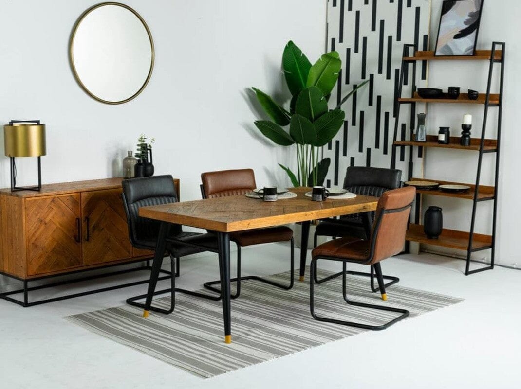 Mode Fixed Top Dining Table (160cm) & Brown Auburn Dining Chairs