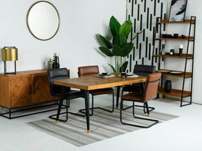 Mode Fixed Top Dining Table (160cm) & Brown Auburn Dining Chairs