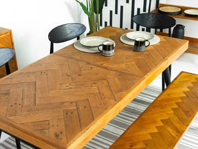 Mode Extendable Dining Table & Tan Sarah Dining Chairs
