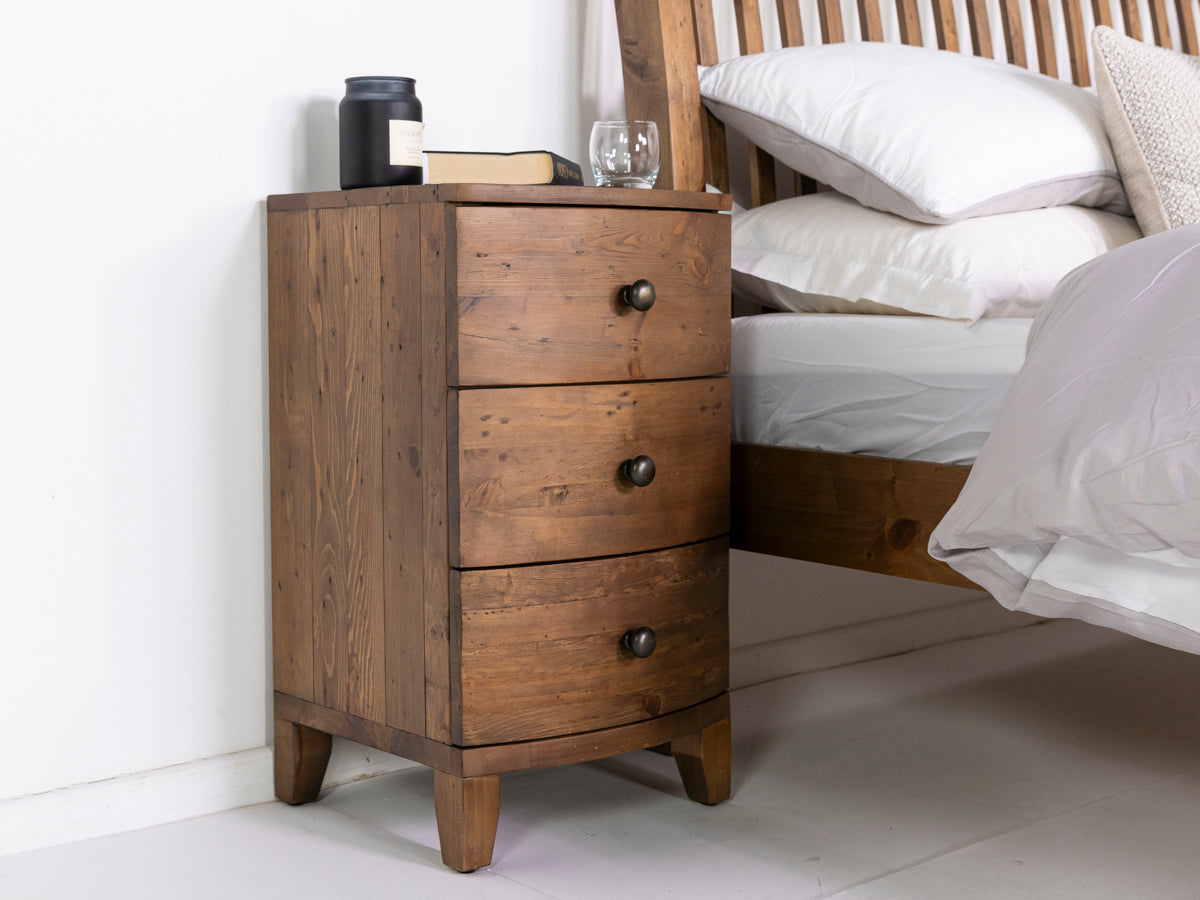 Hawaii 3 Drawer Bedside Table