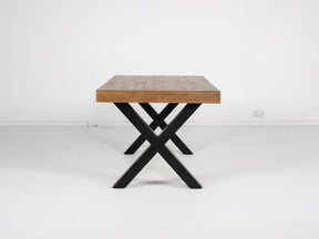 Brooklyn Light Extendable Cross Leg Dining Table (140cm - 180cm) & Bogart Dining Chairs