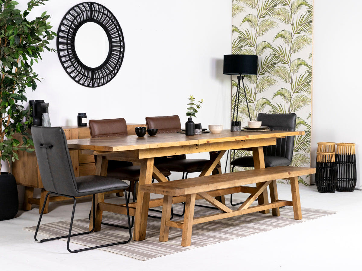 Como Extendable Dining Table (180cm - 240cm) & Grainger Grey Dining Chairs