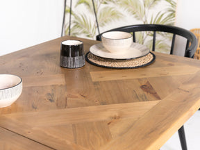 Como Extendable Dining Table (180cm - 240cm) & Brown Houston Dining Chairs