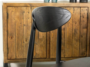 Brooklyn 160cm Fixed Top Dining Table & Black Gabo Dining Chairs