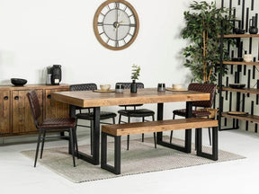 Brooklyn Fixed Top Dining Table & Brown Houston Dining Chairs