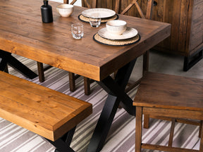 Brooklyn 160cm Fixed Top Cross Leg Dining Table & Bogart Dining Chairs