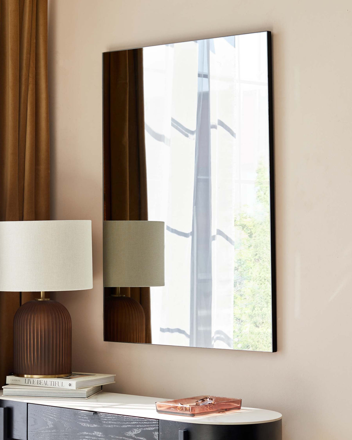 Devin Large Wall Mirror Black