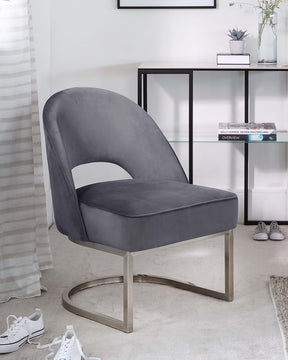 Clover Cantilever Dark Grey Velvet Accent Chair
