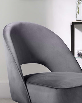 Clover Cantilever Dark Grey Velvet Accent Chair