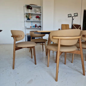 Ella Walnut Dining Chair Leather
