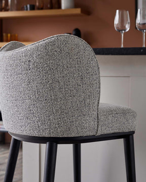 Evelyn grey fabric bar stool