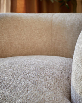 Florence natural fabric with light wood armchair