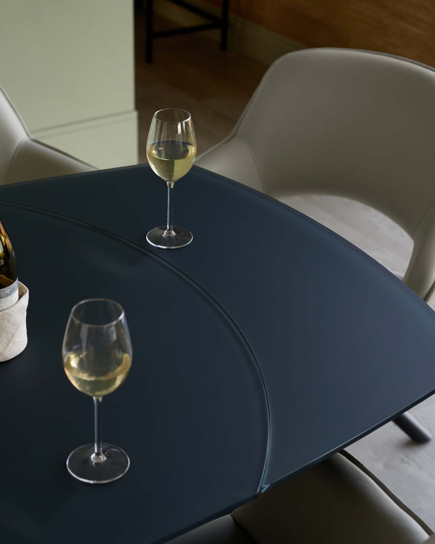 Fraser Dark Grey Frosted Glass Extending 4 To 6 Seater Dining Table