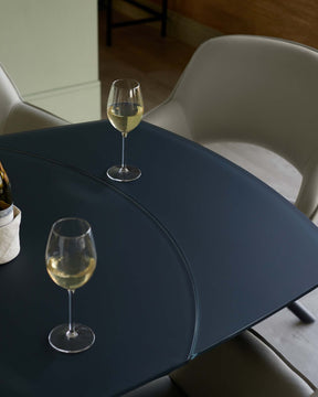 Fraser Dark Grey Frosted Glass Extending 4 To 6 Seater Dining Table
