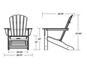 Palm Coast Ultimate Adirondack Chair with Hideaway Ottoman