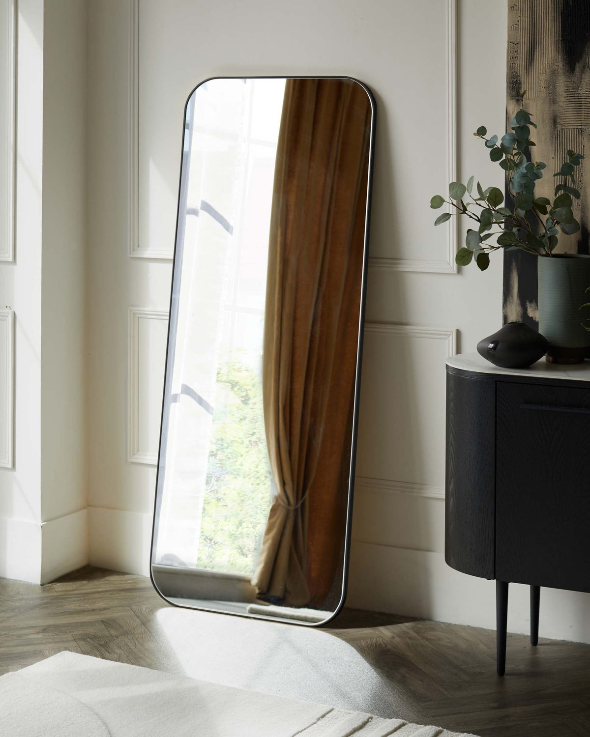 Halden Large Full Length Wall Mirror Black