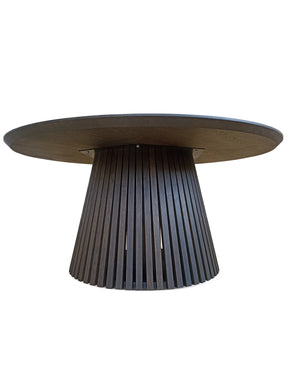 Vivien Round Extendable Dining Table in Charcoal Oak