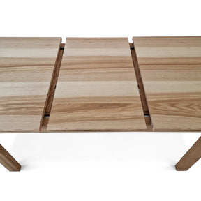 Chralotte Extendable Oak Dining Table - Self-storing leaf