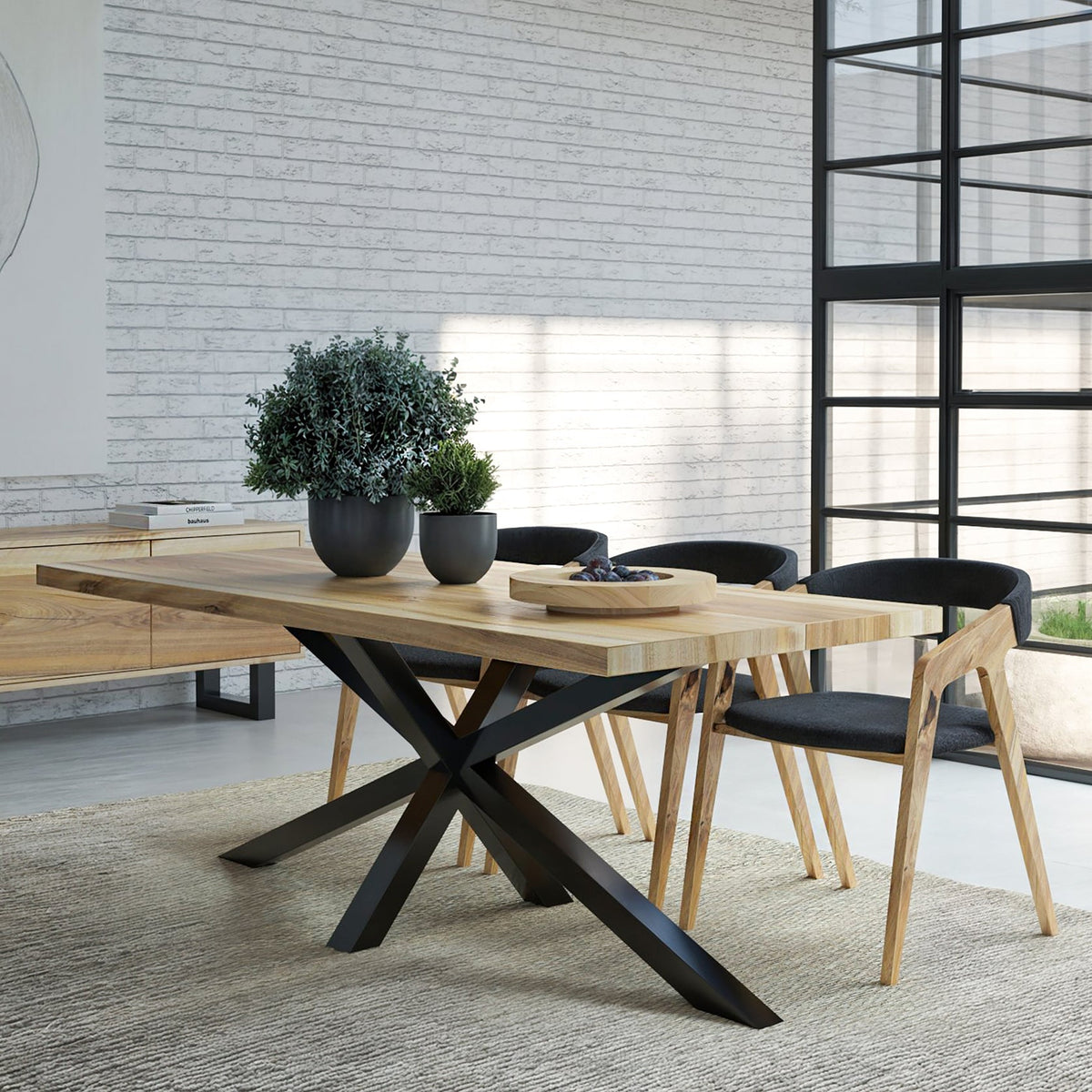 Julia Extendable Dining Table Spider Leg in Walnut