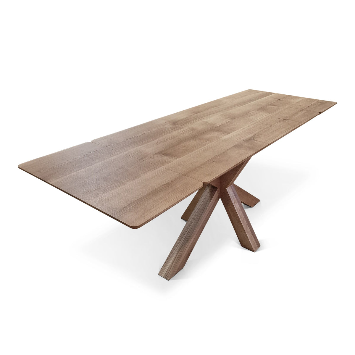 Julia Extendable Oak Dining Table Spider Wood Leg 140cm