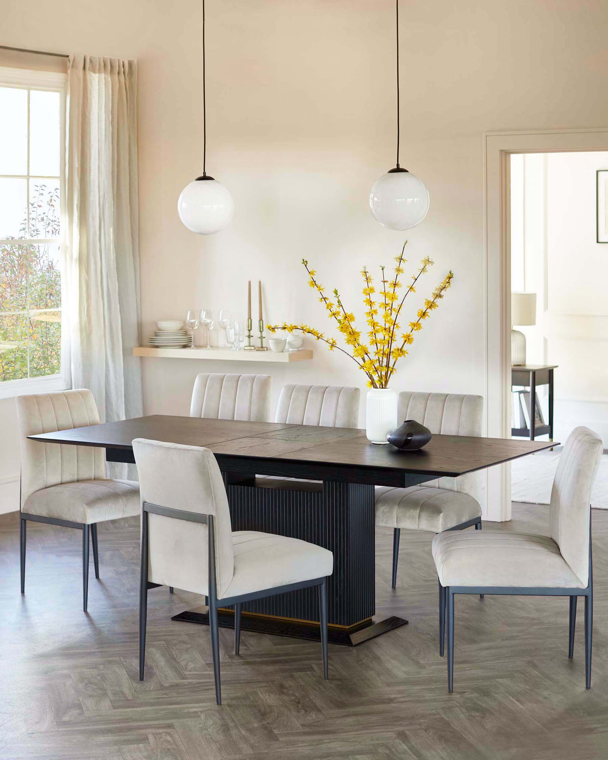 Kai Black Oak Extending 6 to 8 Seater Dining Table