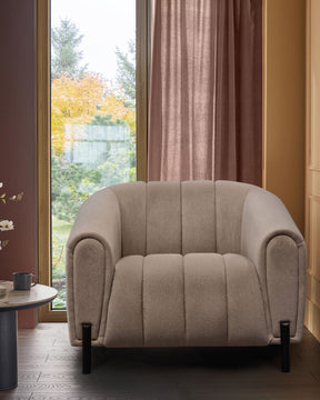Kendra mocha fabric armchair