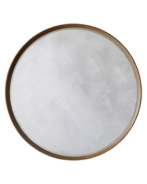 Kendrick Large Round Wall Mirror Walnut