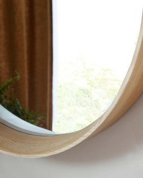 Kendrick Small Round Wall Mirror Oak