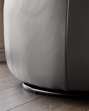 Landon dark grey leather swivel accent chair