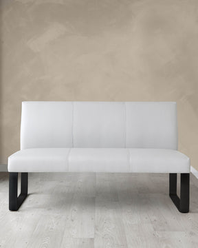 Loop Light Grey 3 Seater Dining Bench With Backrest