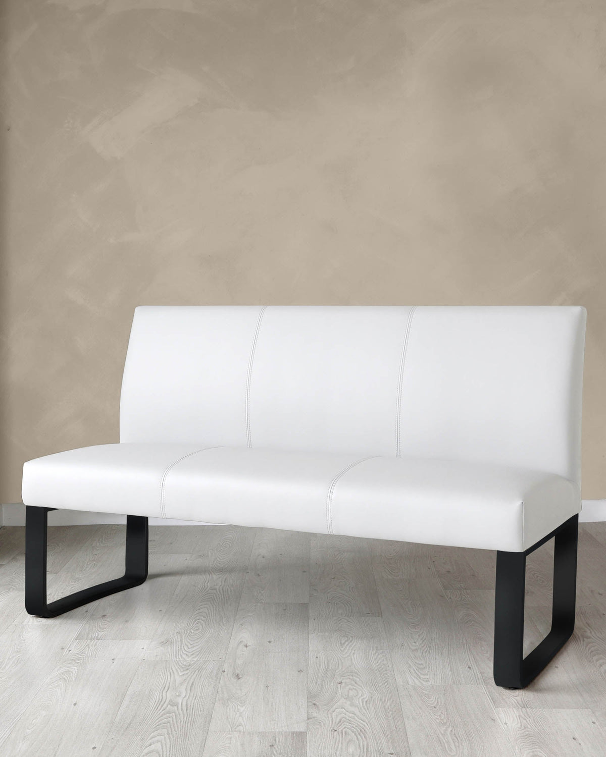 Loop Light Grey 3 Seater Dining Bench With Backrest
