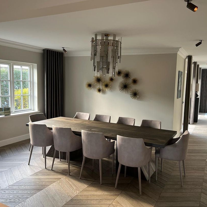 Louis Extending Dining Table in Charcoal Oak
