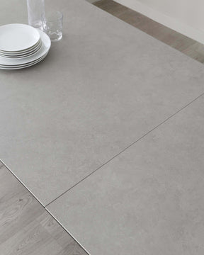 Louis Light Grey Ceramic Extending 6 To 8 Seater Dining Table