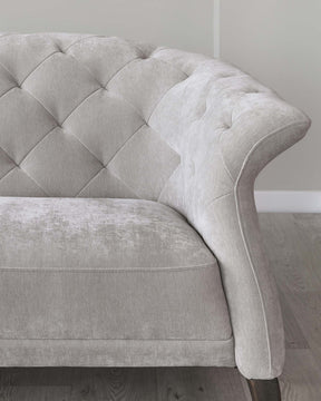 Luxe Light Grey Fabric Armchair