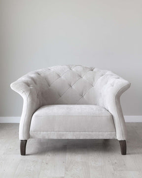 Luxe Light Grey Fabric Armchair