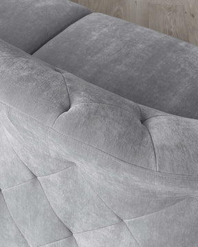 Luxe Modern Mid Grey Fabric Armchair