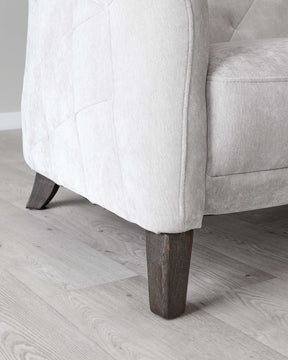 Luxe Light Grey Fabric Armchair