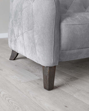 Luxe Modern Mid Grey Fabric Armchair
