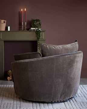 Maddox mocha chenille swivel chair