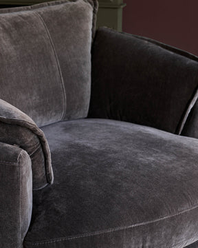 Maddox mocha chenille swivel chair