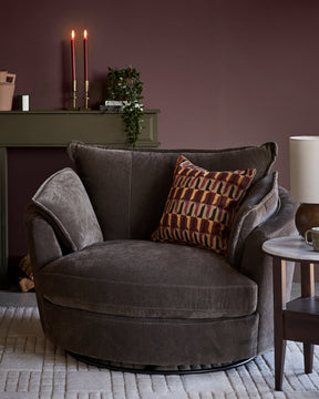 Maddox mocha chenille swivel chair