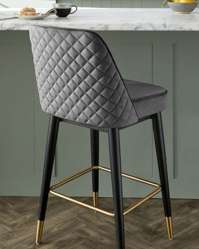 Mae Dark Grey Velvet Bar stool