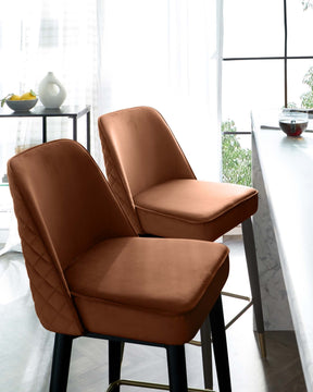 Mae Rust Velvet Bar stool