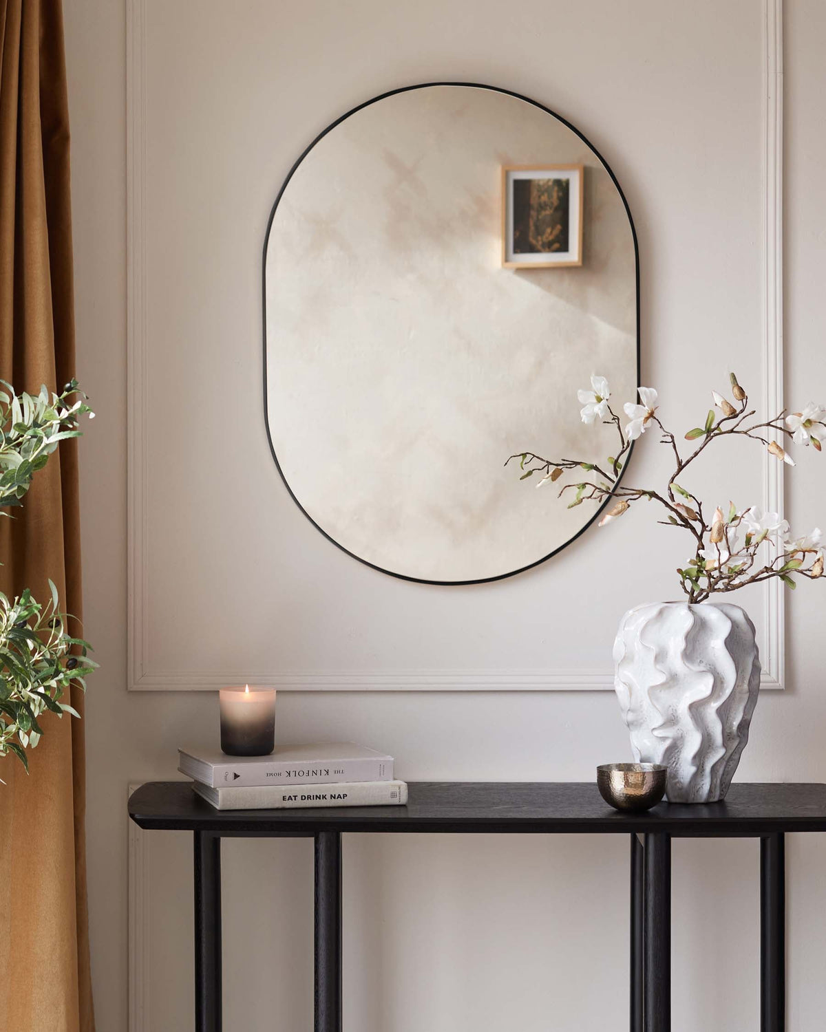Malva Medium Wall Mirror Black