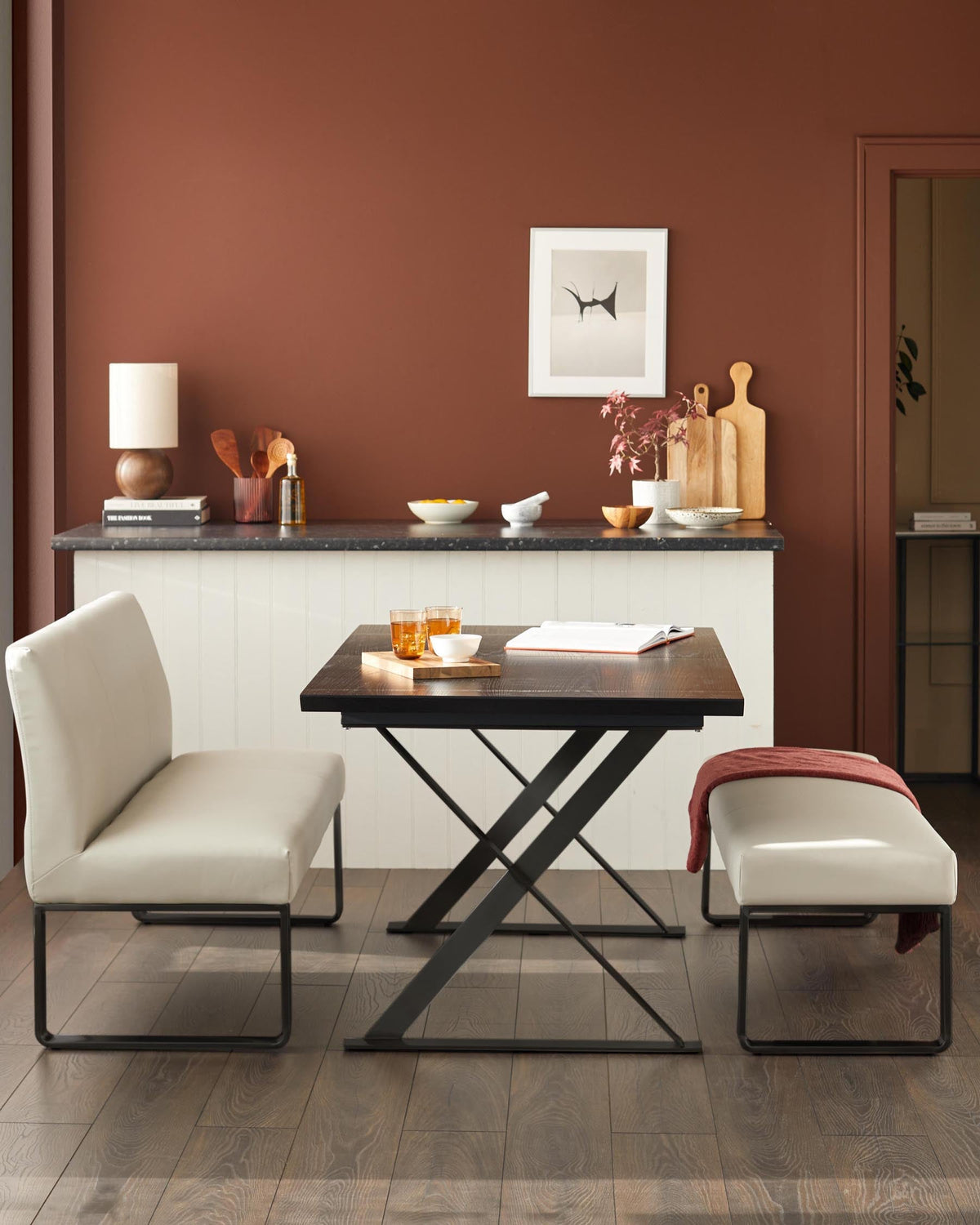 Nala dark washed wood extending 6 to 8 seater dining table